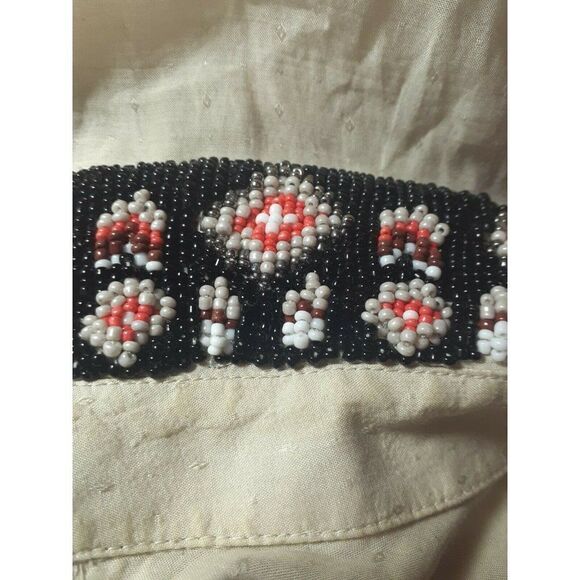 Scotch & Soda Shirt Beige Beaded Collar La Femme Selon Marie Button Down Size 2 - Picture 4 of 11